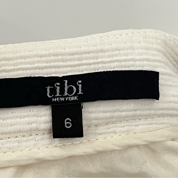 Tibi 6 pleated skort ivory textured mini 0518 zipper pockets - Picture 6 of 9